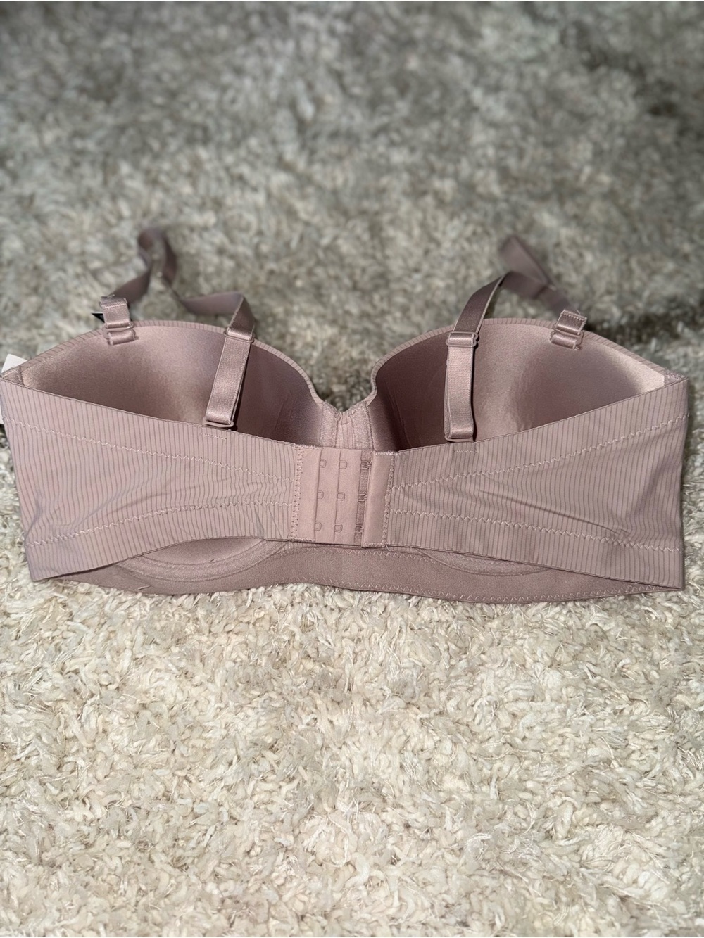 Women’s NAUTICA Neutral Colored Strapless Bra Subtle Ribbed Bra Size 38DD NWT - Picture 8 of 13